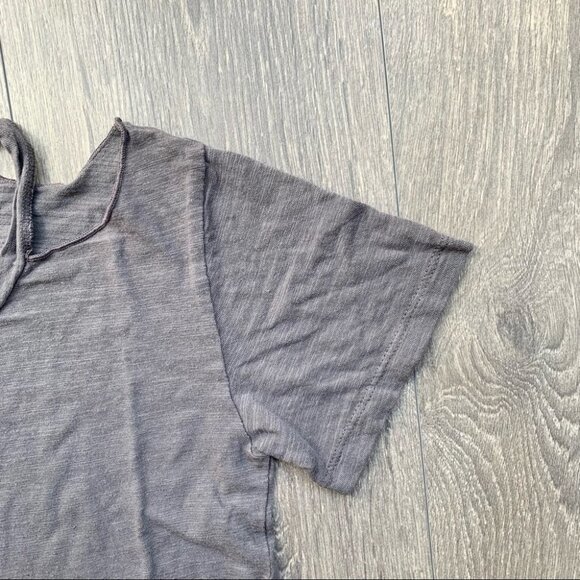 Revolve LNA Bolero Tee T-shirt Top Cut out Short Sleeve Cotton blend Carbon XS - Picture 6 of 13